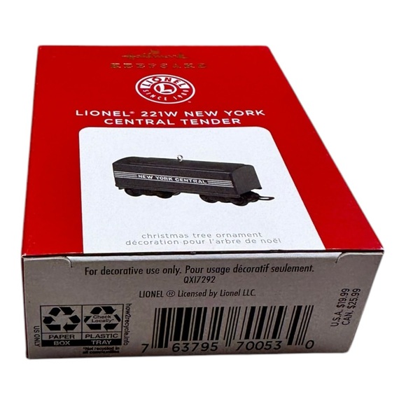 Hallmark QXI7292 Lionel 2021 221W New York Central Tender Keepsake Ornament 2021 - Picture 7 of 7